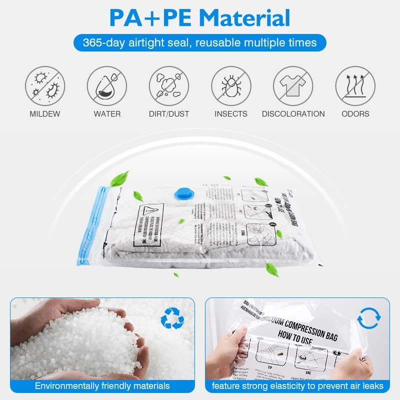 Zestaw Worków Próżniowych z Elektryczną Pompką - Organizer Podróżny